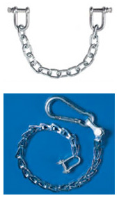 Secondary support chains and cable